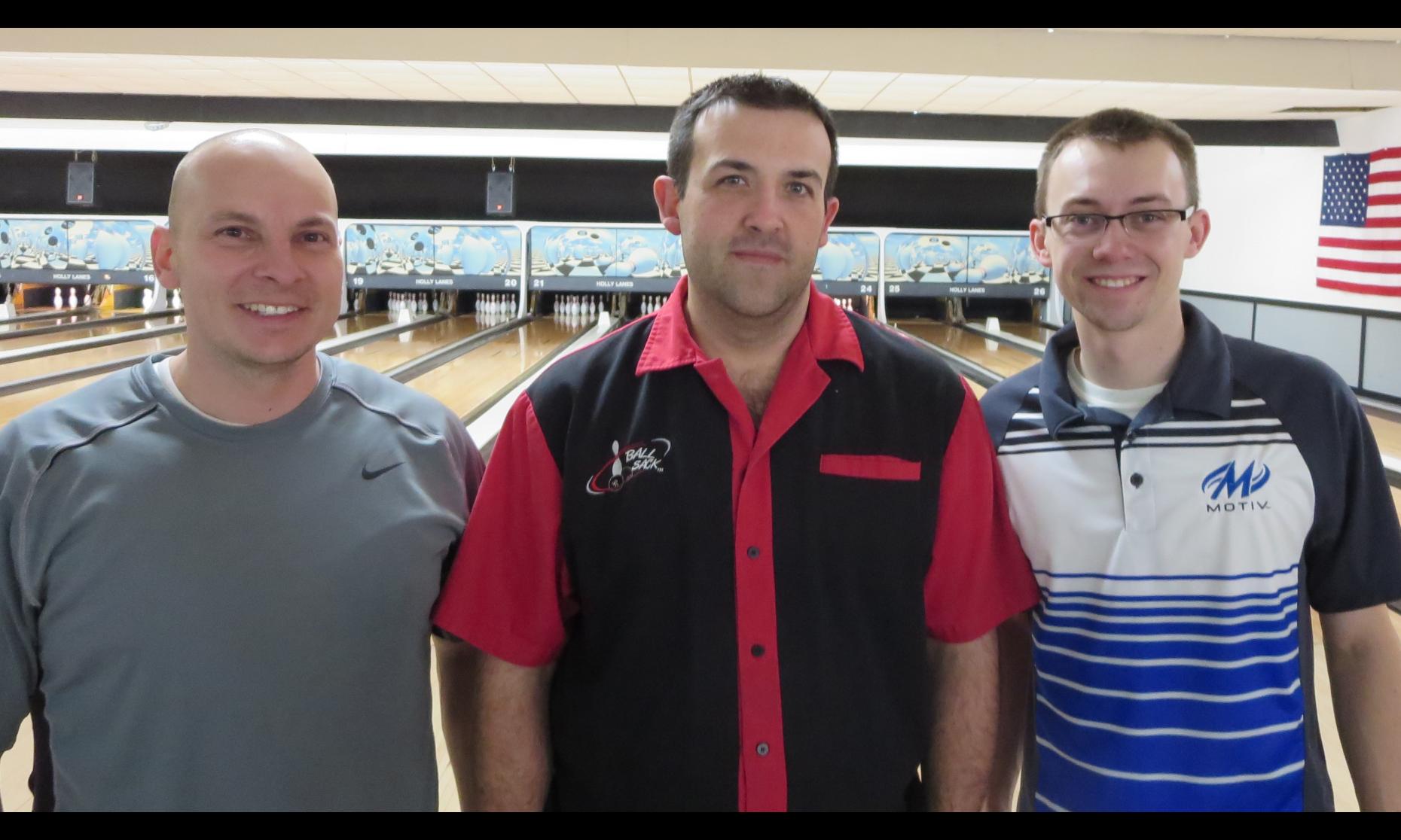 Runner-up MIke Keith, Proprietor Brian Aubuchon, and Champion EJ Tackett